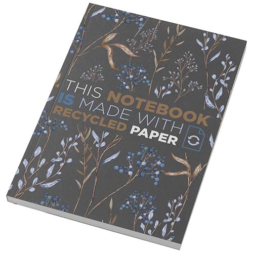 Notatnik A5 Novella Austen z miękkiej okładki z recyklingu, 100 kartek Węgiel drzewny 21024890 