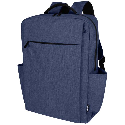 Libra plecak na laptopa o przekątnej 15 cali o pojemności 15 l wykonany z materiałów z recyclingu z certyfikatem GRS Melanż granatowy 13008455 