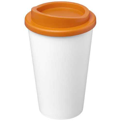 Kubek Americano Eco z recyklingu o pojemności 350 ml Biały-Pomarańczowy 21042215 
