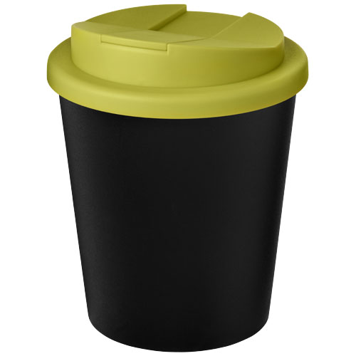 Kubek Americano® Espresso Eco z recyklingu o pojemności 250 ml z pokrywą odporną na zalanie  Czarny-Limonkowy 21045504 