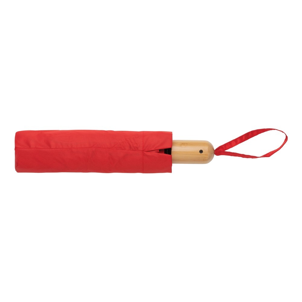 Bambusowy parasol automatyczny 21" AWARE™ RPET Czerwony P850.614 (5)
