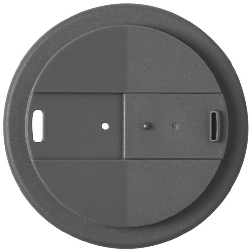 Kubek Americano® Espresso Eco z recyklingu o pojemności 250 ml z pokrywą odporną na zalanie  Czarny-Szary 21045511 (4)