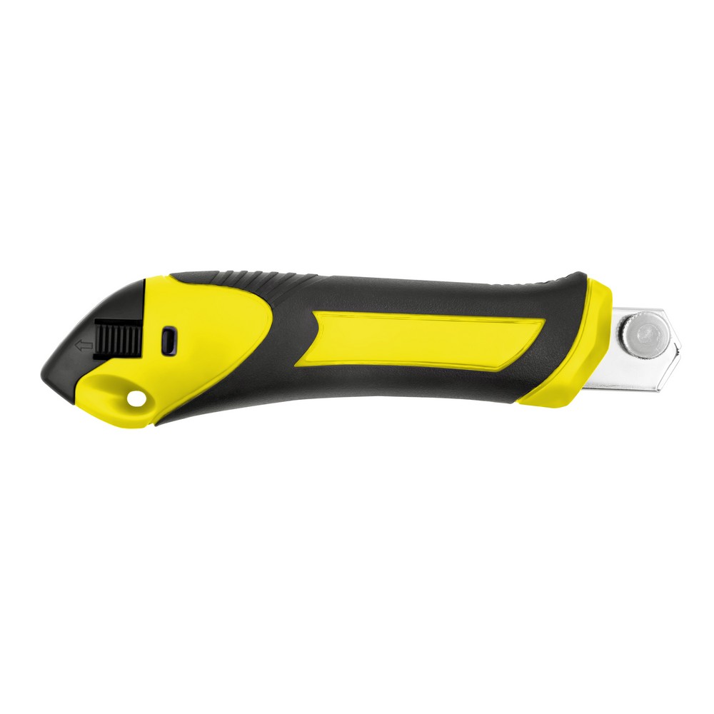 Nóż do tapet z mechanizmem zabezpieczającym, zapasowe ostrza w komplecie | Sutton żółty V7237-08 (8)