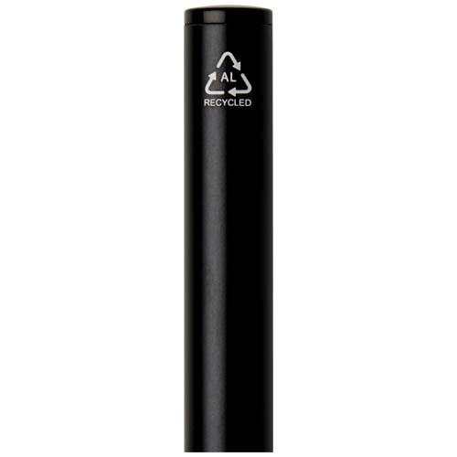 Verton - długopis obrotowy z aluminium z recyklingu, z etui (niebieski wkład) Czarny 10733190 (3)