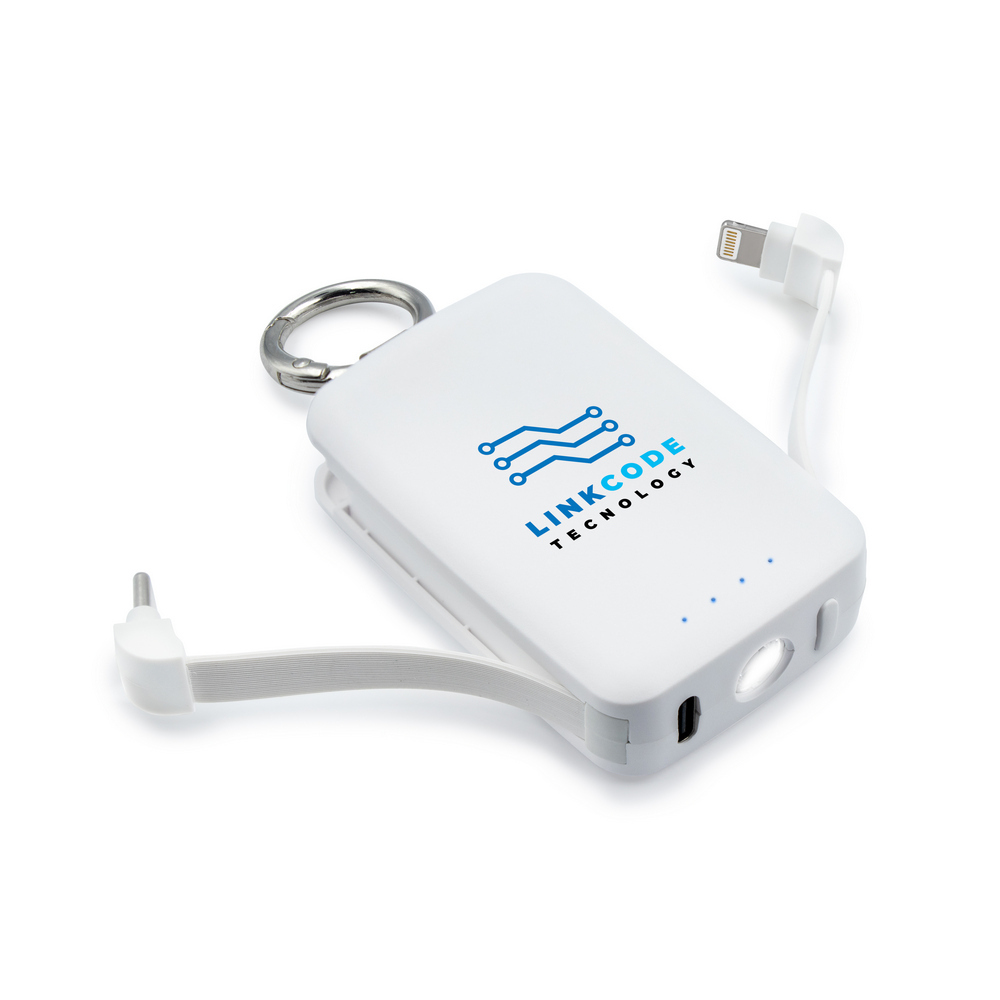 Gadżet reklamowy - Power bank 4000 mAh, karabińczyk i lampka 1W | Dimetrice