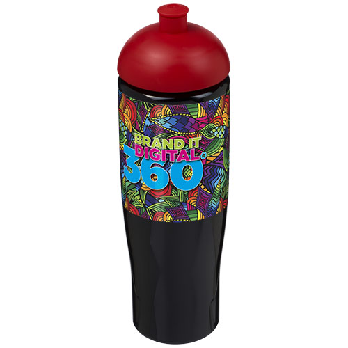 Bidon H2O Tempo® o pojemności 700 ml z wypukłym wieczkiem Czarny-Czerwony 21004214 (1)