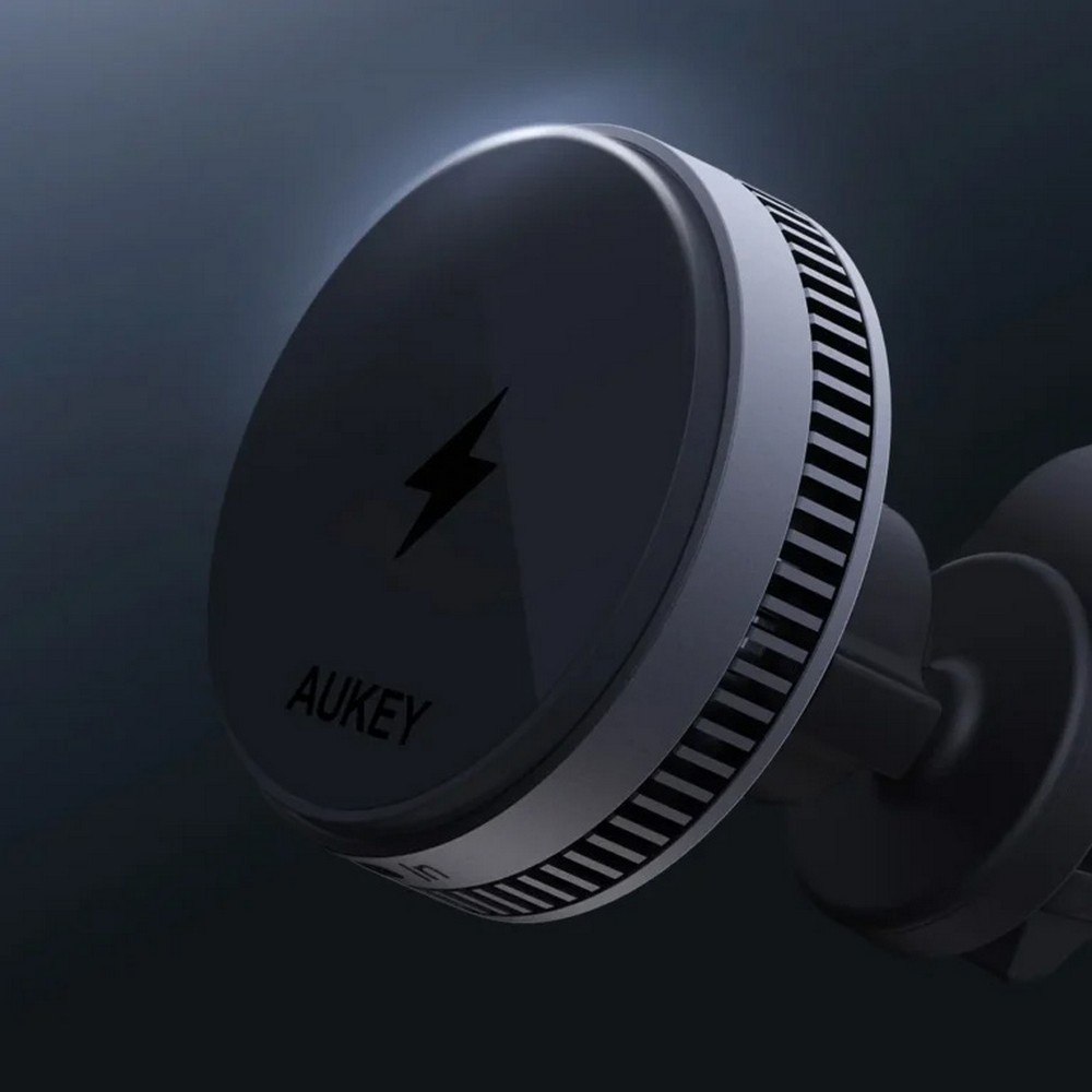 Samochodowy uchwyt do telefonu, magnetyczna ładowarka bezprzewodowa 25W Aukey Czarny VAM20-03 (5)