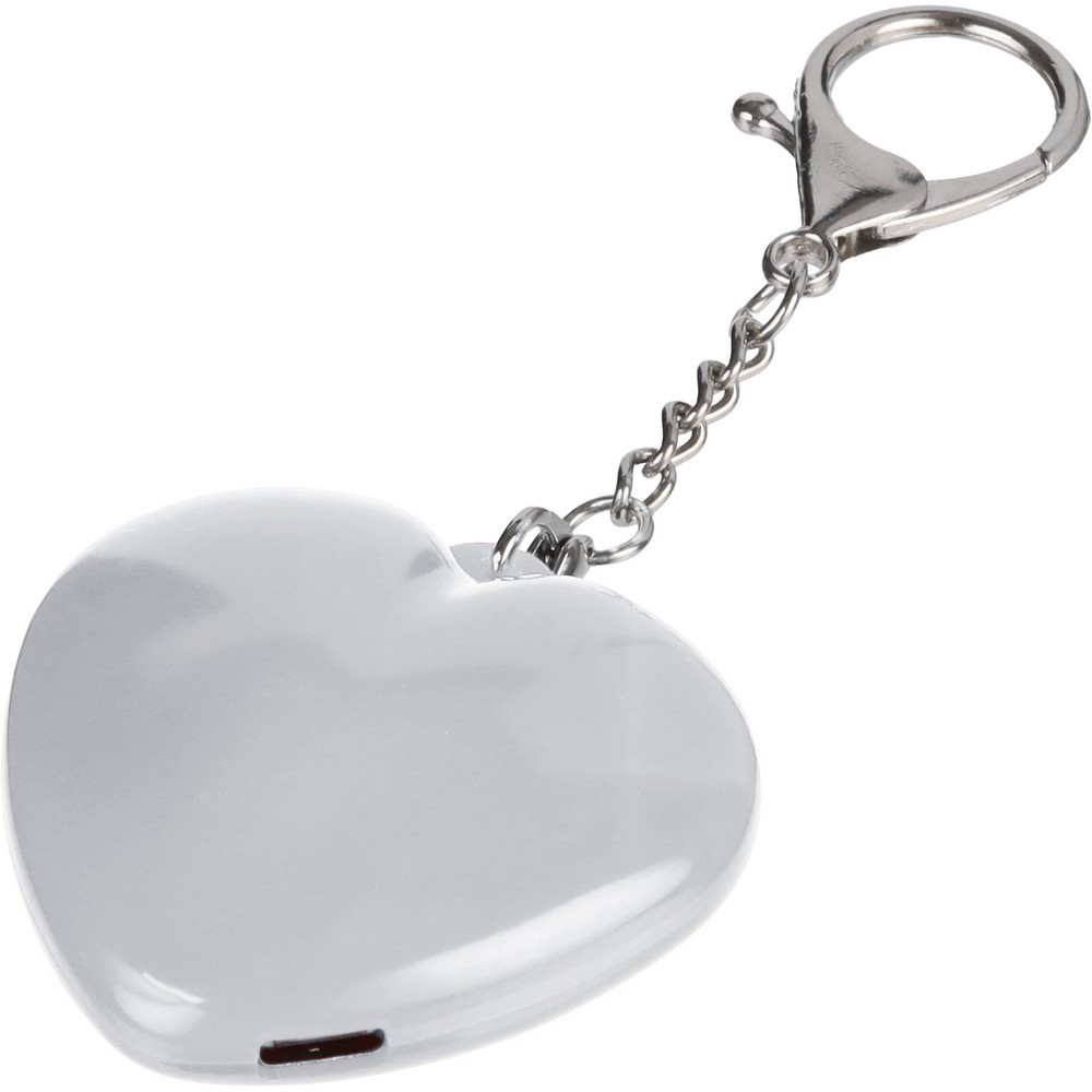Brelok do kluczy "serce", lampka LED Biały VB319-02 