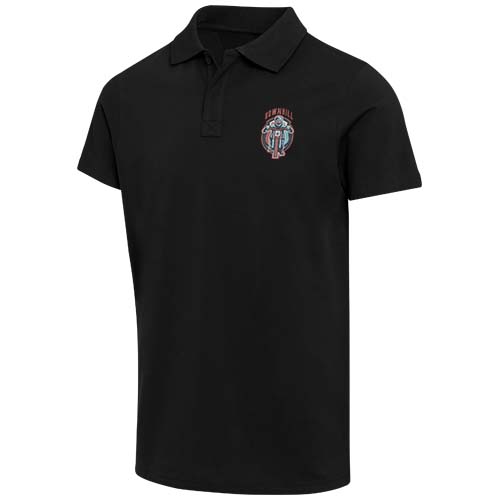 Graphite organiczna koszulka polo unisex o gramaturze 180 g/m², z krótkim rękawem i certyfikatem OCS Czarny 3955990A (1)