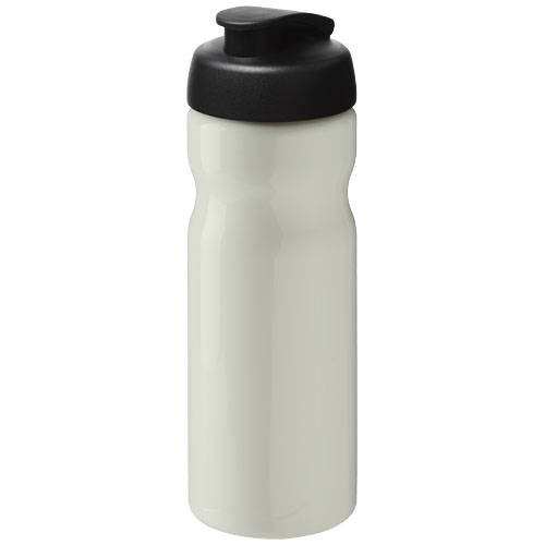 Bidon H2O Eco o pojemności 650 ml z wieczkiem zaciskowym Kość słoniowa-Czarny 21009720 