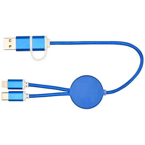 Alasia kabel do synchronizacji danych i szybkiego ładowania 5 w 1 27 W o długości 30 cm z tworzyw sztucznych i aluminium pochodzących z recyklingu Królewski niebieski 12442453 (4)