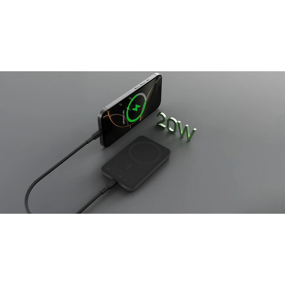 Magnetyczny, bezprzewodowy power bank 10000 mAh Aukey Czarny VAM12-03 (6)