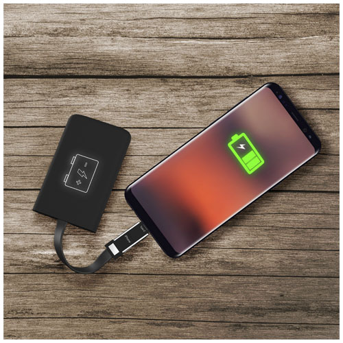 Zapasowy powerbank z podświetlanym logo  - SCX.design P05 Czarny-Biały 1PX01500 (6)