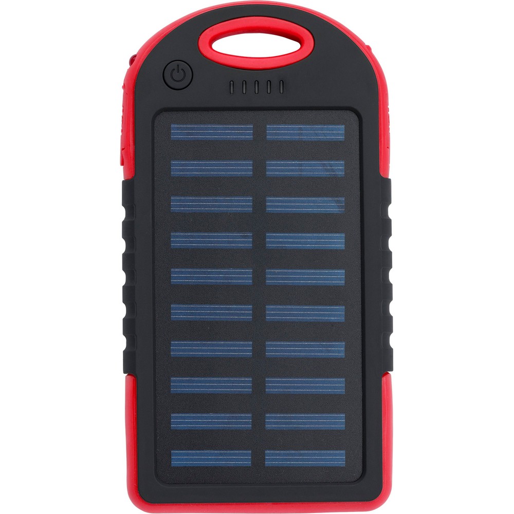Power bank 4000 mAh z ładowarką słoneczną Czerwony VA275-05 