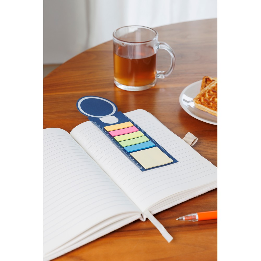 Zestaw do notatek, karteczki samoprzylepne, zakładka do książki, linijka, notatnik Niebieski VB329-11 (5)