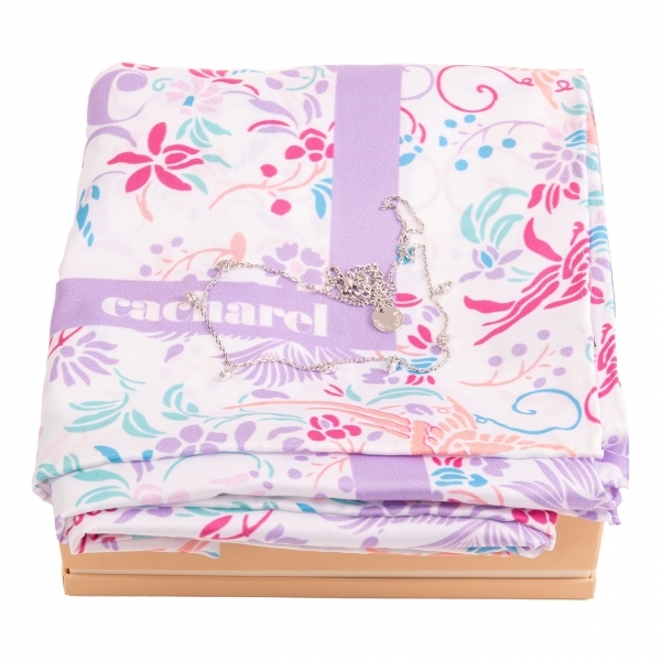 Gadżet reklamowy - Zestaw upominkowy Cacharel naszyjnik i apaszka - CFL219F + CJC220B