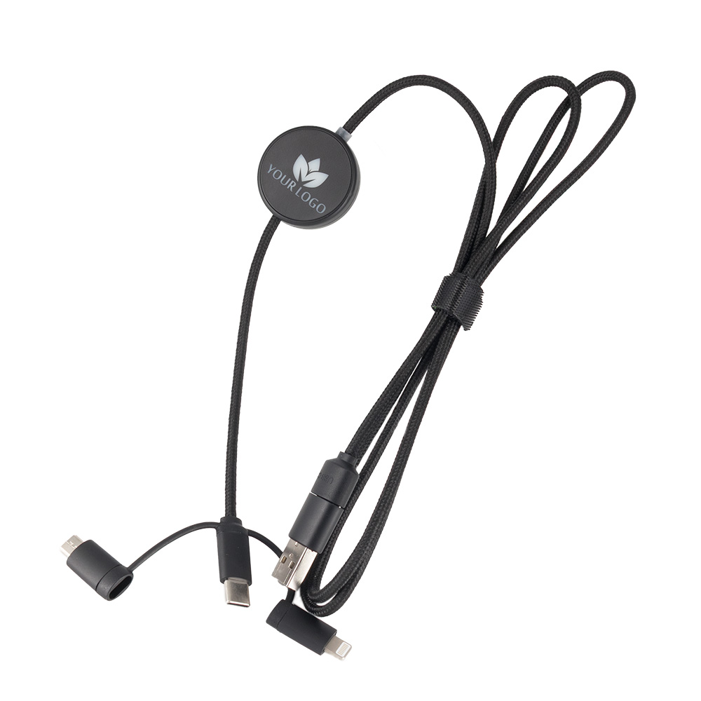 Gadżet reklamowy - Kabel 4w1 z podświetlnym logo - LH-ZM02