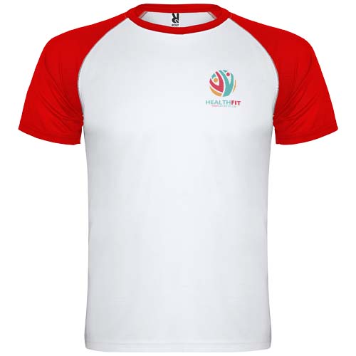 Indianapolis sportowa koszulka unisex z krótkim rękawem Biały-Czerwony R66508X1 (1)