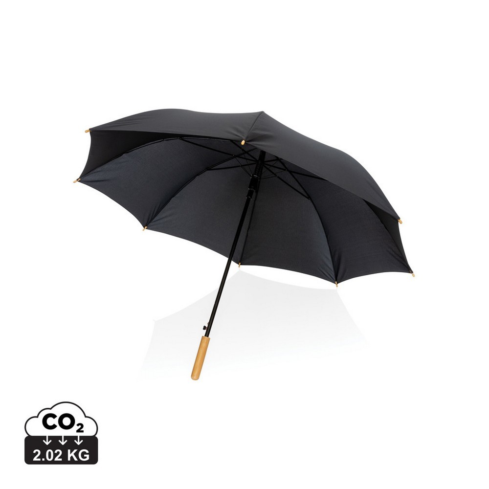 Bambusowy parasol automatyczny 27" AWARE™ RPET Czarny P850.661 (5)