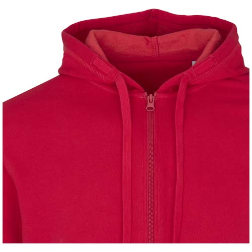 Jasper bluza unisex z kapturem z materiału organicznego pochodzącego z recyklingu z certyfikatem OCS, o gramaturze 280 g/m² Czerwony 3966621A (5)