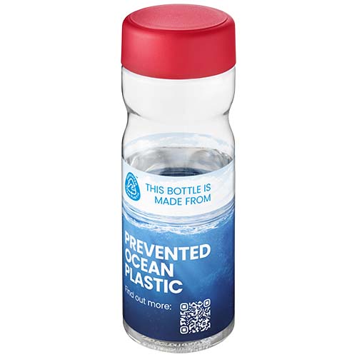 H2O Active® Eco Base 650 ml screw cap water bottle Przezroczysty-Czerwony 21043594 (1)
