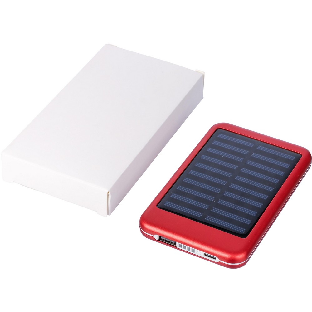 Power bank 4000 mAh z ładowarką słoneczną Czerwony VA274-05 (4)