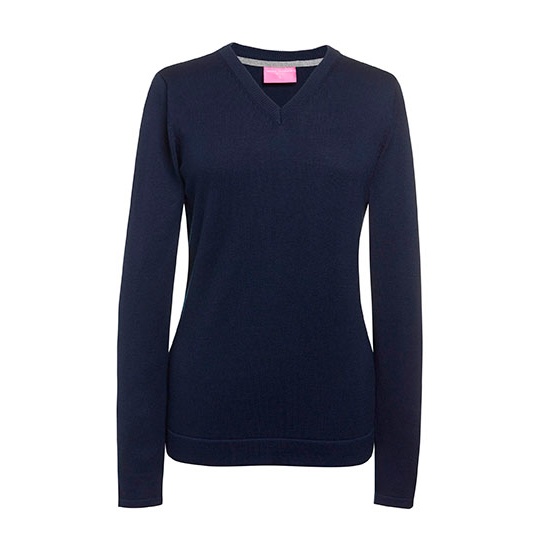 Damski sweter z dekoltem w serek Navy BR2307-814002 