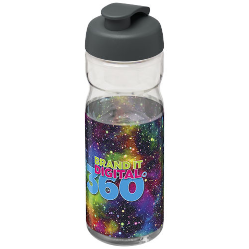 Bidon H2O Base® o pojemności 650 ml z wieczkiem zaciskowym Przezroczysty-Szary 21004523 (1)