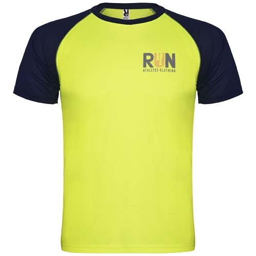 Indianapolis sportowa koszulka dziecięca z krótkim rękawem Fluorescencyjny żółty-Granatowy K66509IO (1)