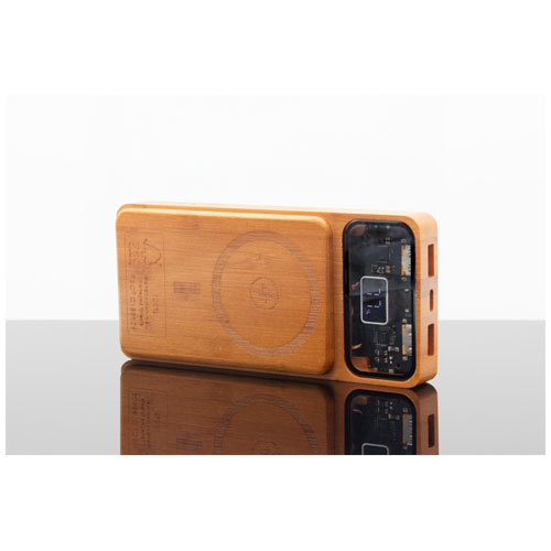 SCX.design P48 magnetyczny drewniany powerbank o pojemności 10 000 mAh i mocy 15 W Drewniany-Czarny 1PX15671 (3)