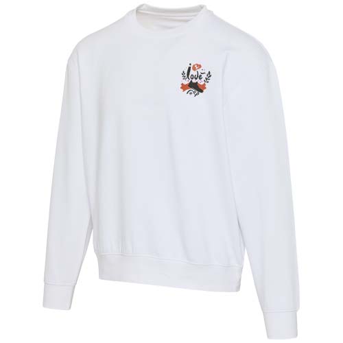 Boris 280 g/m2 sweter unisex z organicznego materiału z certyfikatem OCS o luźnym kroju i z okrągłym dekoltem Biały 3956401A (1)