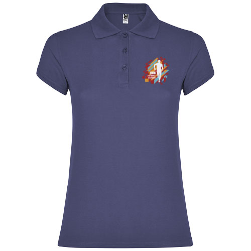 Star koszulka damska polo z krótkim rękawem Blue Denim R66341K5 (1)