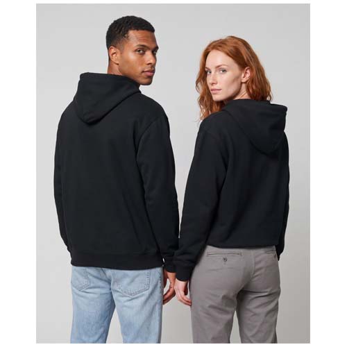 Boris 280 g/m2 bluza z kapturem unisex z bawełny organicznej z certyfikatem OCS w stylu oversize Czarny 3956390A (7)
