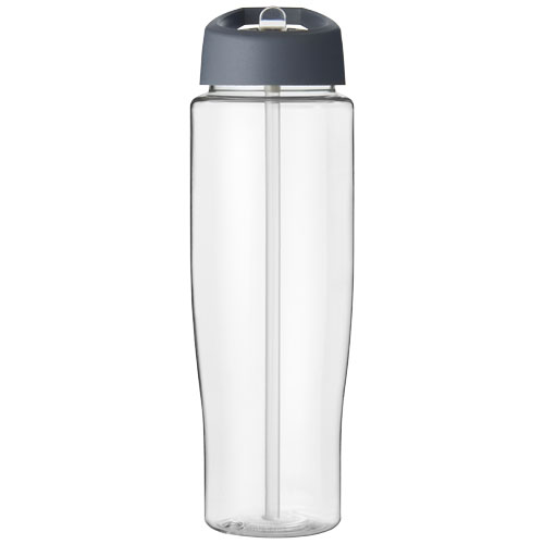 Bidon H2O Tempo® o pojemności 700 ml z wieczkiem z słomką Przezroczysty-Burzowy szary 21004430 (2)
