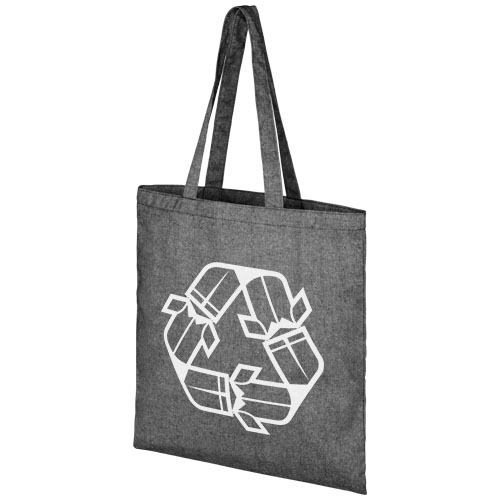 Torba na zakupy z recyklingu o gramaturze 210 g/m² Pheebs Melanż czarny 12052190 (1)