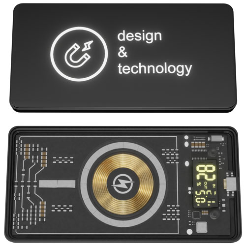 Podświetlany bezprzewodowy magnetyczny powerbank SCX.design P19 o pojemności 5000 mAh Czarny 1PX16090 (2)