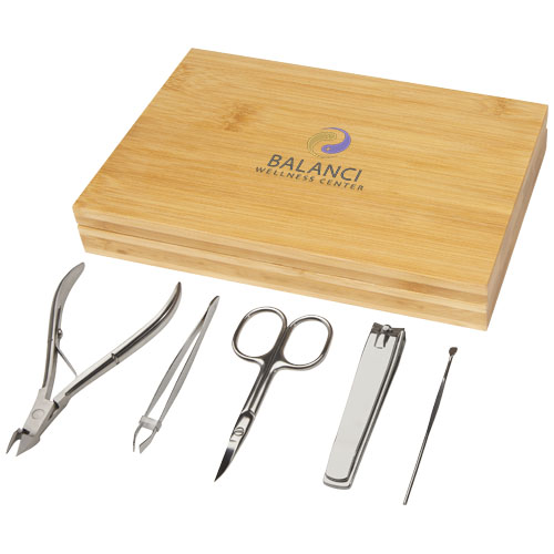 Ladia 5-częściowy zestaw do manicure z bambusa Naturalny 12619806 (1)