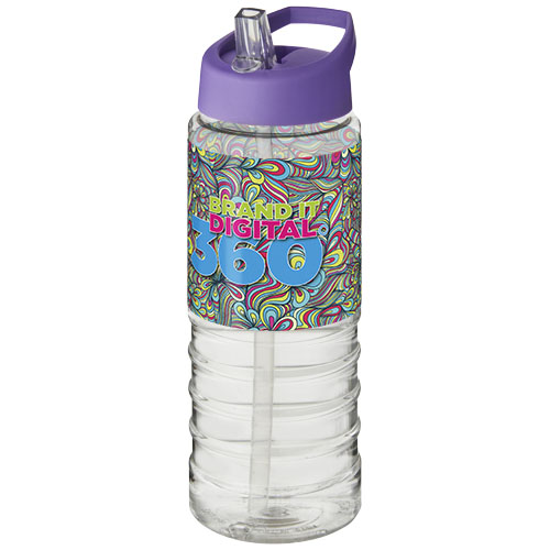 Bidon H2O Treble o pojemności 750 ml z wieczkiem z dzióbkiem Przezroczysty-Fioletowy 21087711 (1)