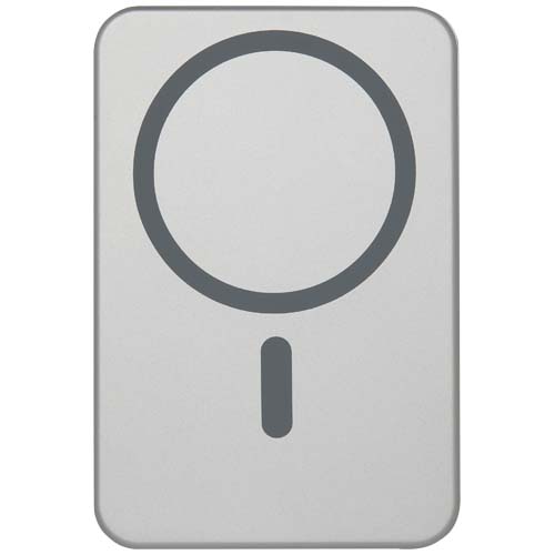 Powerbank Avis 5000 mAh z recyklingowanego aluminium posiadającego certyfikację RCS, z wbudowanym magnesem  Srebrny 12444381 (4)