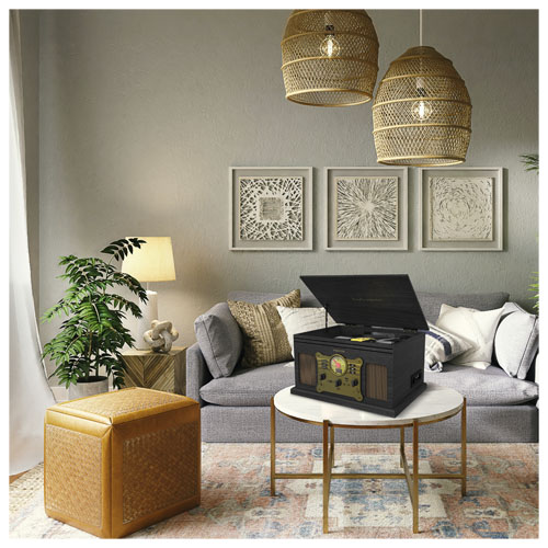 Prixton Century reflective gramofon i odtwarzacz muzyki Czarny 1PA11590 (3)