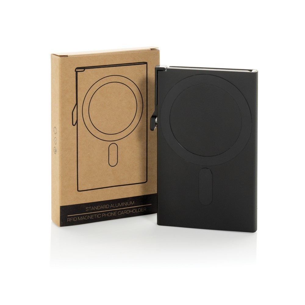 Magnetyczne etui na kartę kredytową, ochrona RFID Black P820.9501 (7)