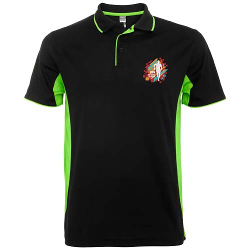 Montmelo koszulka polo unisex z krótkim rękawem Czarny-Limonkowy R04218P1 (1)