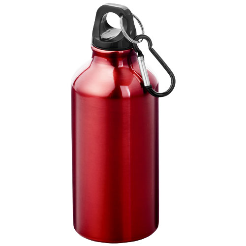 Gadżet reklamowy - Aluminiowa butelka na wodę Oregon z karabińczykiem o pojemności 400 ml