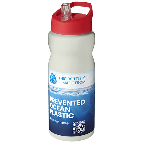 Bidon H2O Eco o pojemności 650 ml z wieczkiem z dzióbkiem Kość słoniowa-Czerwony 21009915 (1)