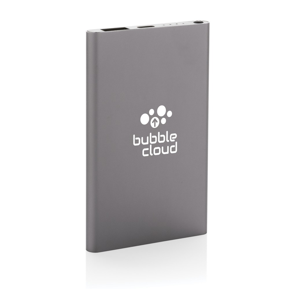 Power bank 4000 mAh z aluminium z recyklingu Szary P322.420 (6)