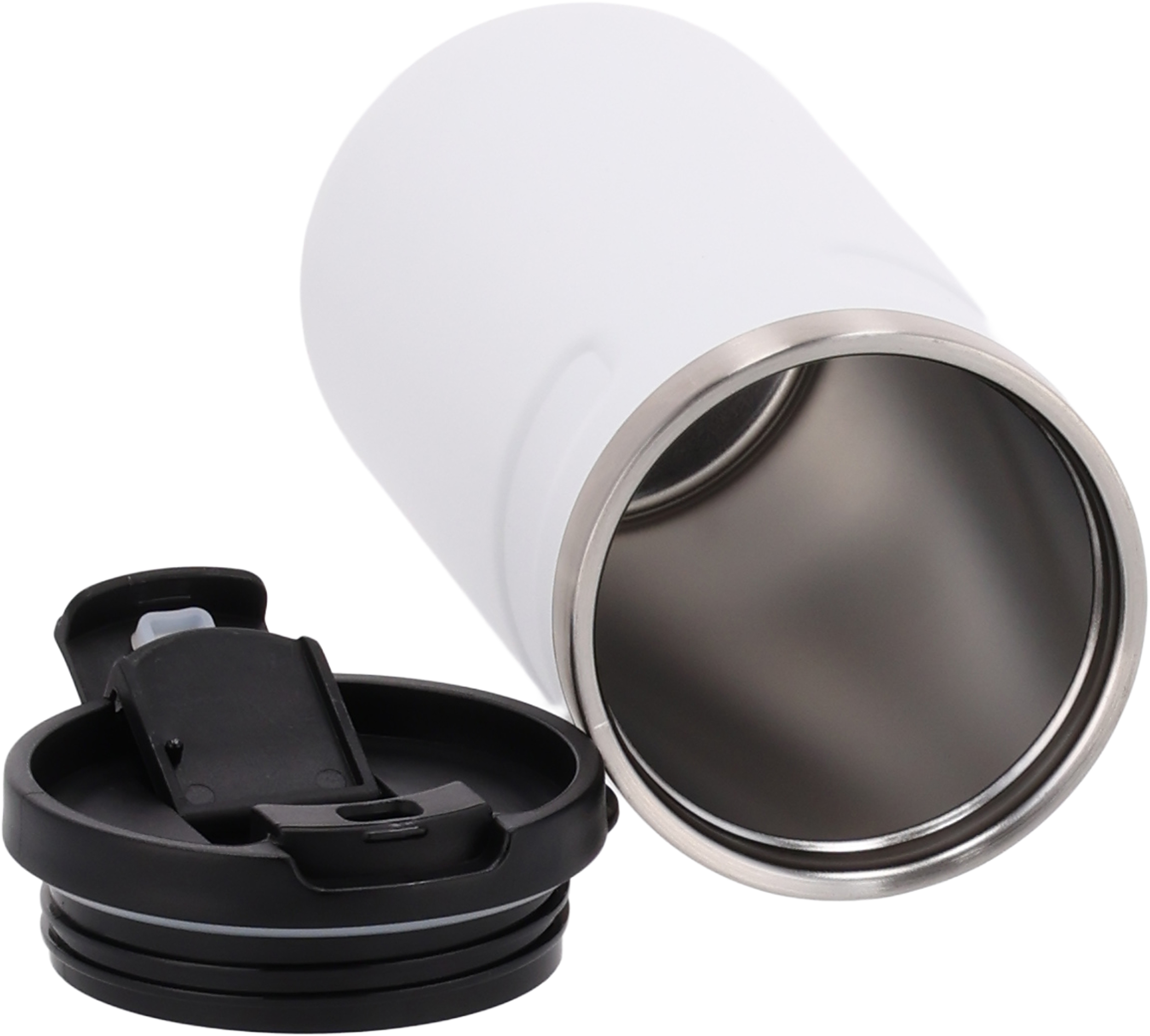 Kubek termiczny ze stali z recyklingu 450 ml SILVIO Biały 8536506 (5)
