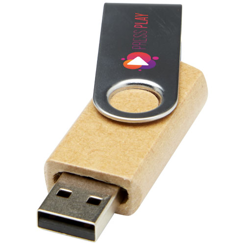 Rotate pendrive wyposażony w interfejs USB 2.0 z papieru z recyklingu Kraftowy brąz 1Z50306H (1)