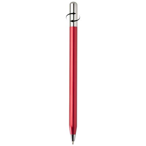 SMART - SMART długopis kulkowy z mechanizmem obrotowym typu twist z recyklingowanego aluminium (czarny tusz). Czerwony 10728221 (4)