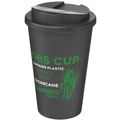 Izolowany kubek Americano® Renew o pojemności 350 ml z odporną na rozlanie pokrywką Granitowy 21042783 (1)