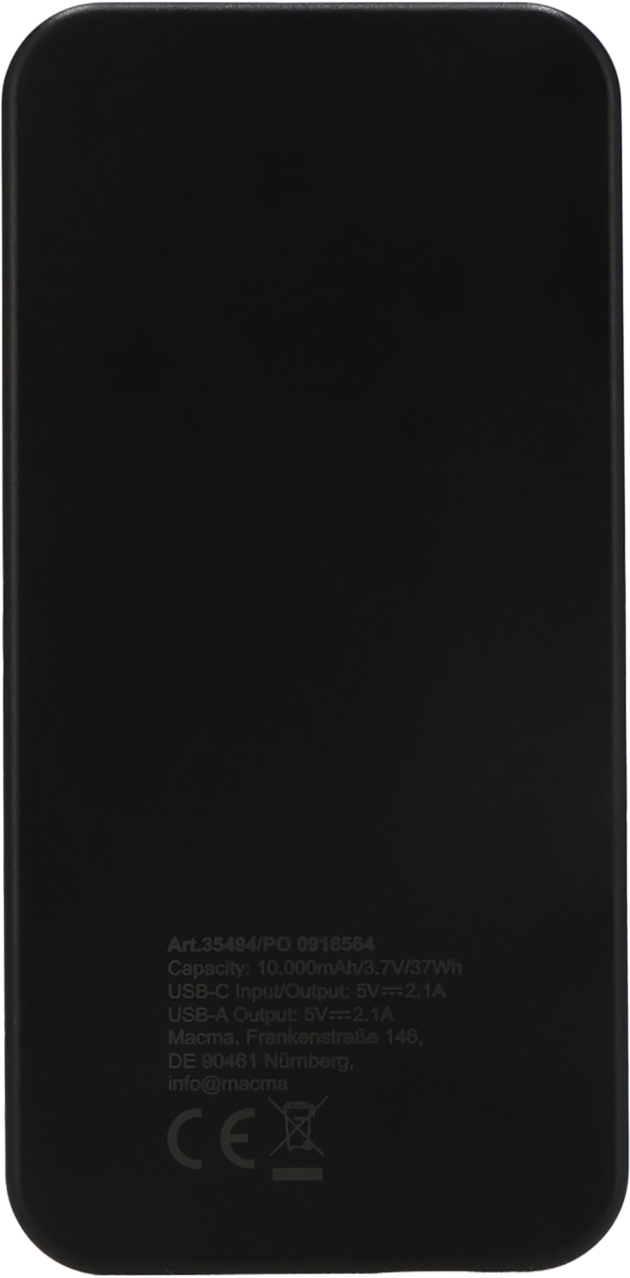 Power bank z ABS z recyklingu 10000 mAh PRESTON Czarny 3549403 (2)